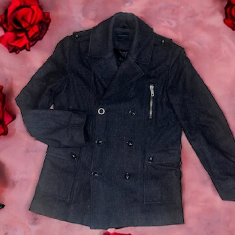 Jack&Jones Romeo WoolCoat -fully lined -detail!-heavy-pockets-EUC-Sz L 😍… - Picture 8 of 15